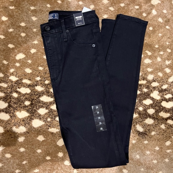 Abercrombie Super Highrise Skinny Black sz 26 - Picture 3 of 3
